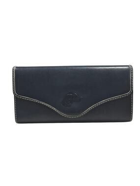 ViNTaGe Kitamura Motomachi Navy Dog Embossed Leather Wallet Contrast Stitching